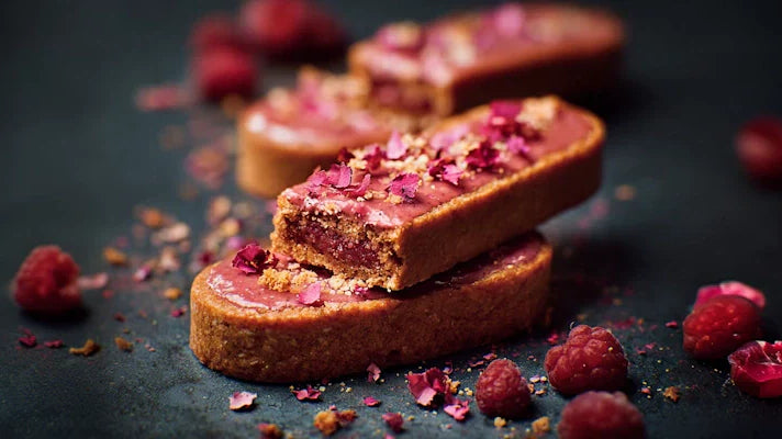 La Roseraie des Canuts - tartelettes framboises & pralines roses