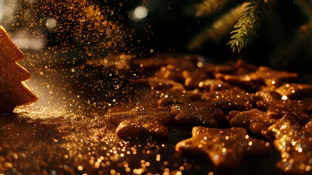 bannière présentant des biscuits de noël en forme de sapins