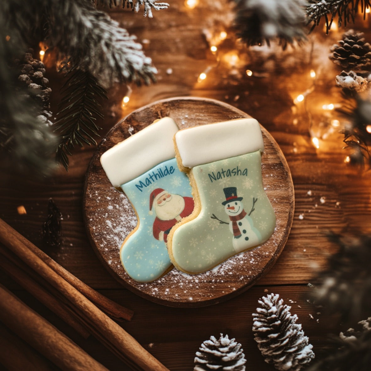 biscuits personnalisés bottes de noël