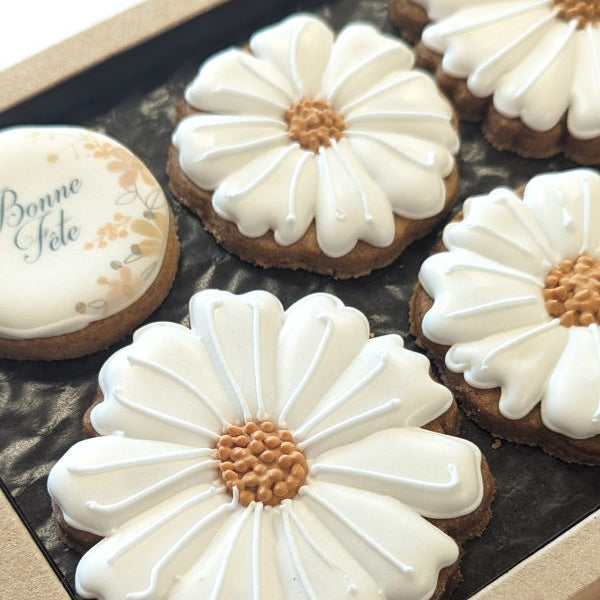 Coffrets de biscuits personnalisés marguerite