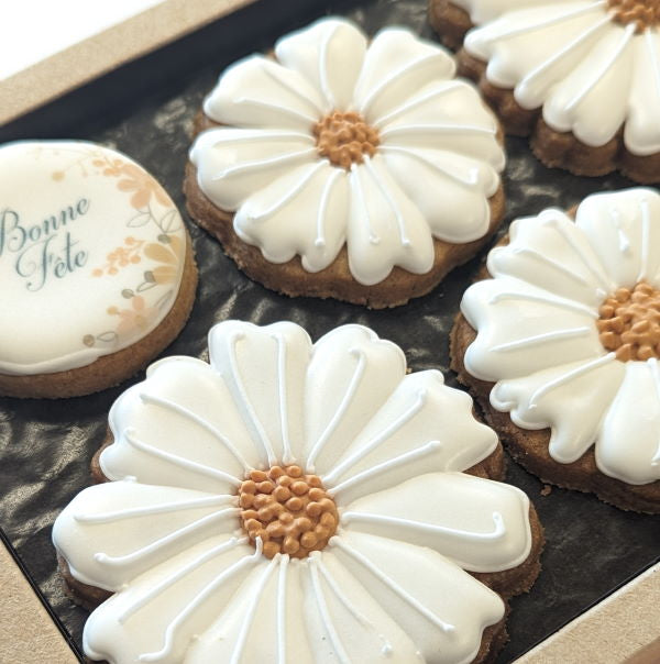 Coffrets de biscuits personnalisés marguerite