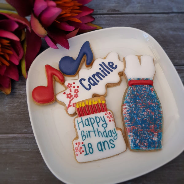 Biscuits décorés sur-mesure anniversaire 18 ans