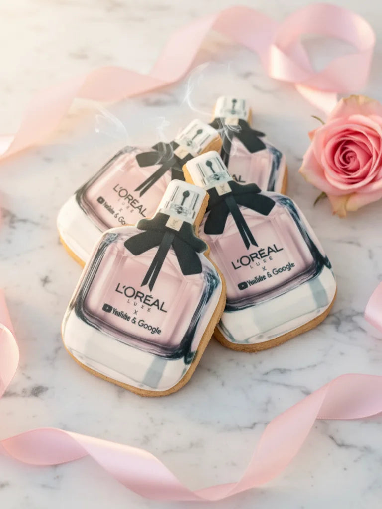 Biscuits personnalisés parfums Google pour L'Oréal les aventuriers du biscuit