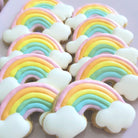 Biscuits personnalisés naissance baptême Arc en ciel