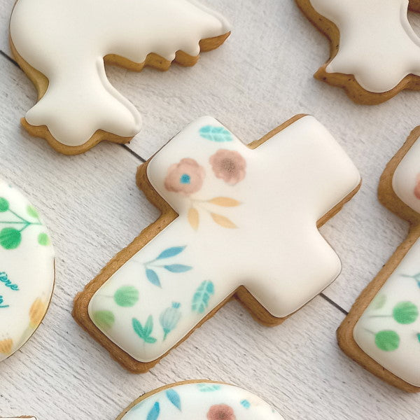 Biscuit décoré croix, baptême