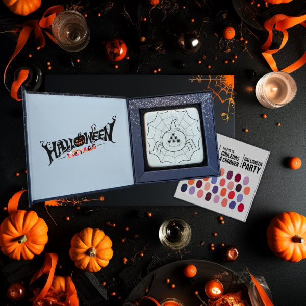 grand biscuit halloween vintage à colorier