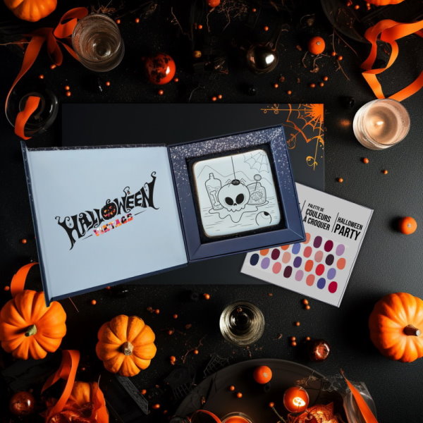 grand biscuit halloween vintage à colorier