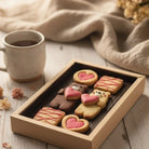 Coffret À Deux biscuits personnalisés Saint-Valentin avec ours en sablé nature et cacao