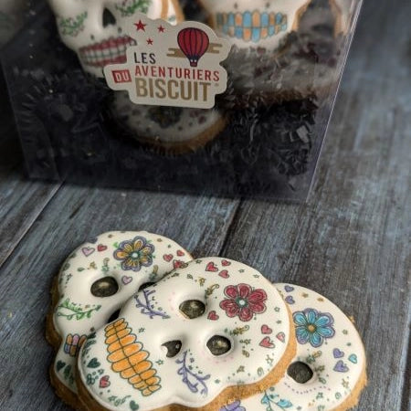 biscuits à colorier, biscuits à personnaliser pour Halloween, dia de los muertos