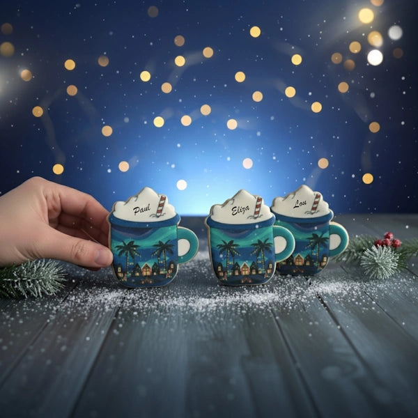 Biscuits marque place de noël personnalisés