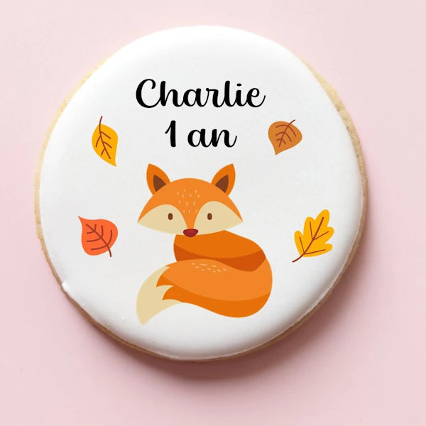 Biscuit renard personnalisé – Goûter d’anniversaire enfant doux et nature
