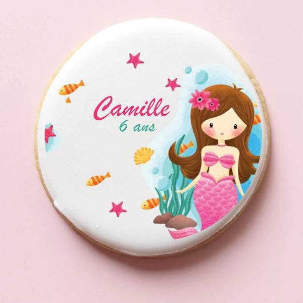  Set de biscuits féériques pour anniversaire d’enfant avec une sirène