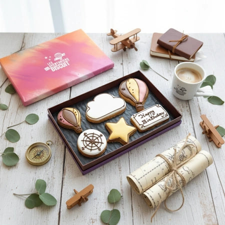 coffret cadeau anniversaire biscuits personnalisés explorateur
