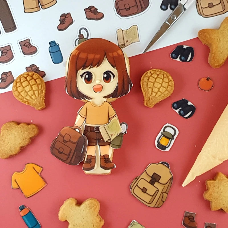 kit biscuit aventure, mission jungle, coffret DIY enfant, biscuit à habiller, activités créatives jungle, atelier biscuit explorateur, set cookie artist