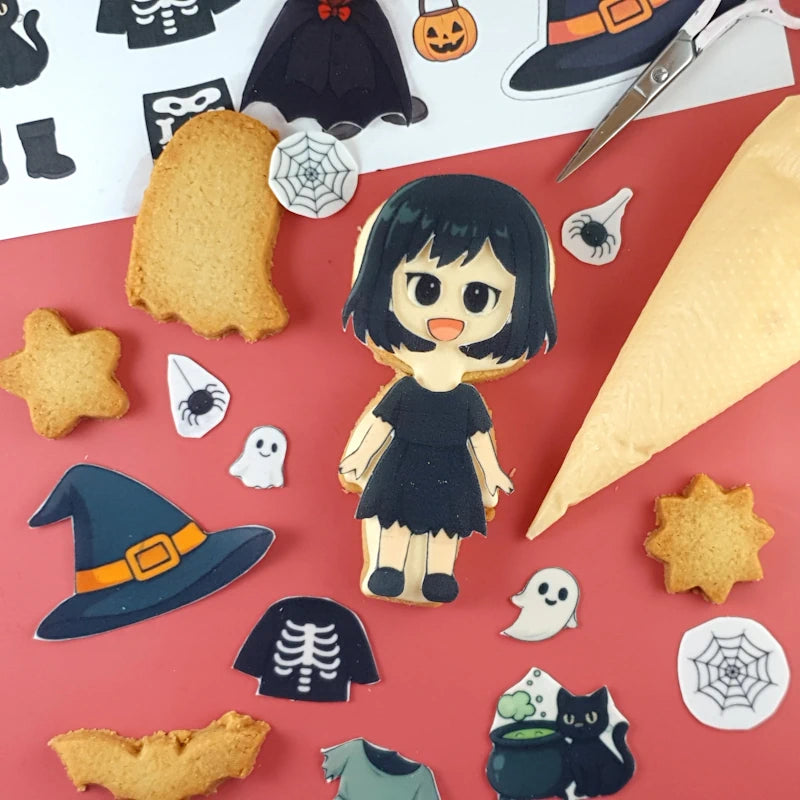 kit biscuit halloween, activité halloween enfant, coffret biscuit DIY, biscuit à décorer sorcier, atelier créatif comestible, les petits aventuriers halloween, set cookie artist halloween