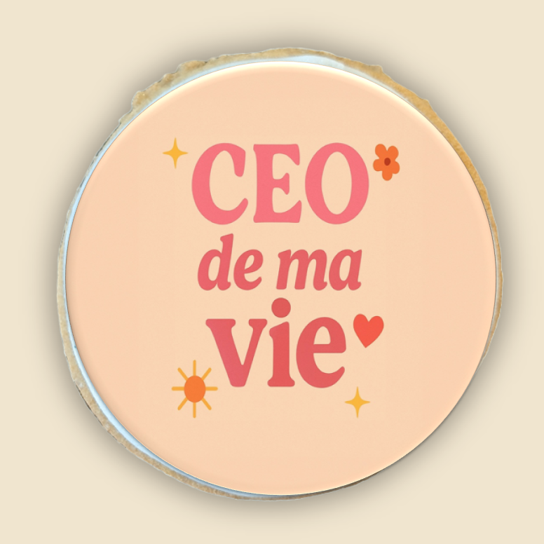 Biscuit message Fête des Mères “CEO de ma vie”, décoré à la main
