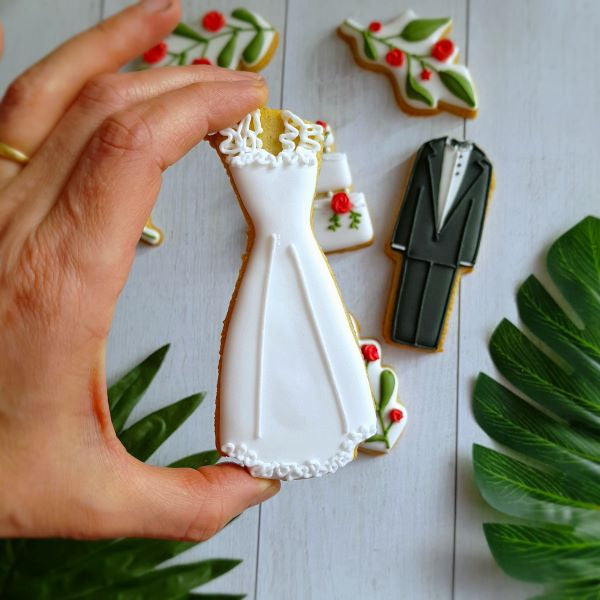 biscuit mariage, robe de mariée